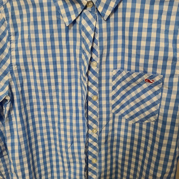 Vineyard Vines Gingham Button Down Shirt Relaxed Fit Size 2 NWOT - Picture 2 of 9